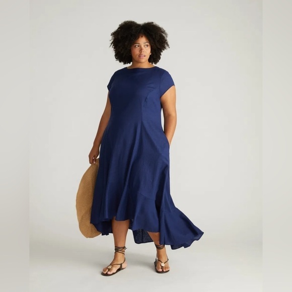 Universal Standard Dresses & Skirts - Universal standard sunset linen flounce dress in blue